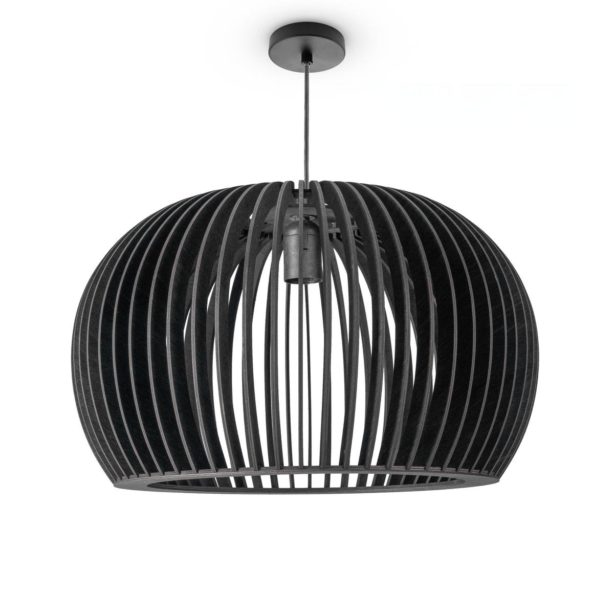 PENDELLEUCHTE Pulu S - Schwarz, Holz (45/45/27.5cm) - Paco Home