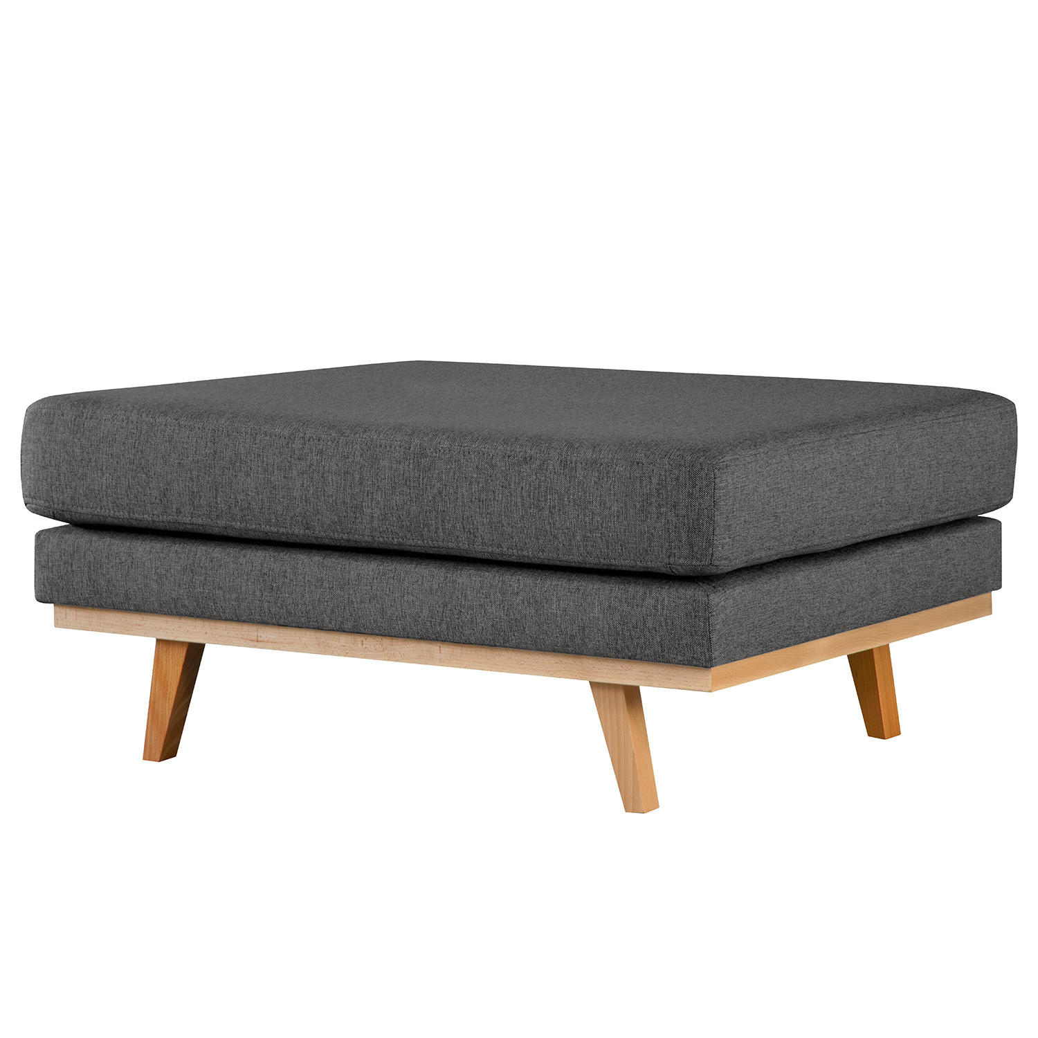 POLSTERHOCKER - Dunkelgrau/Buchefarben, Textil (85/43/60cm) - home24