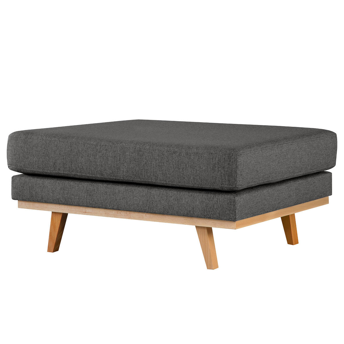 POLSTERHOCKER - Dunkelgrau/Buchefarben, Textil (85/43/60cm) - home24