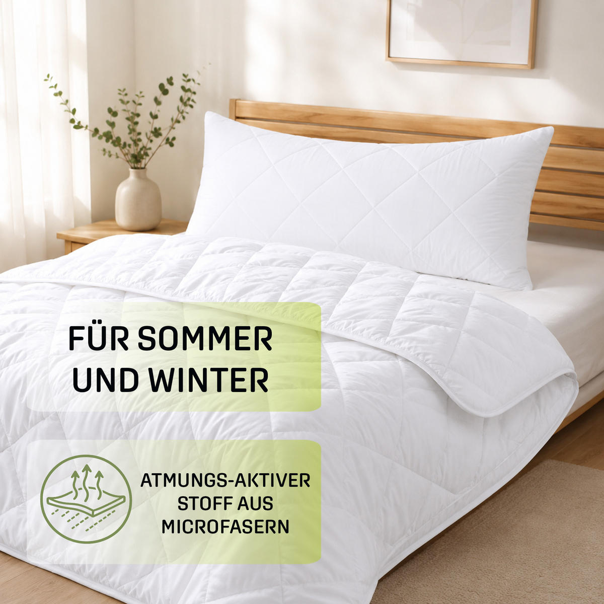 STEPPBETT 4 Jahreszeiten 155x220cm - Weiß, Textil (155/220cm)