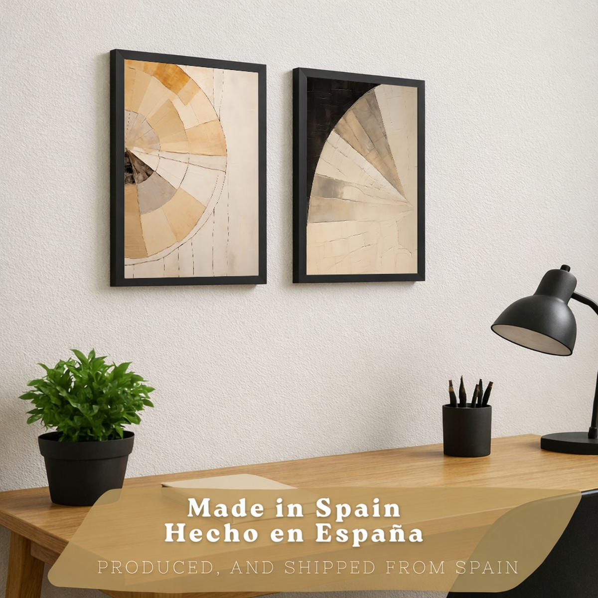 PLAKAT Sada 2 Black Abstract A3 Černý rám - černá, papír (29.7/1/42cm) - Nacnic