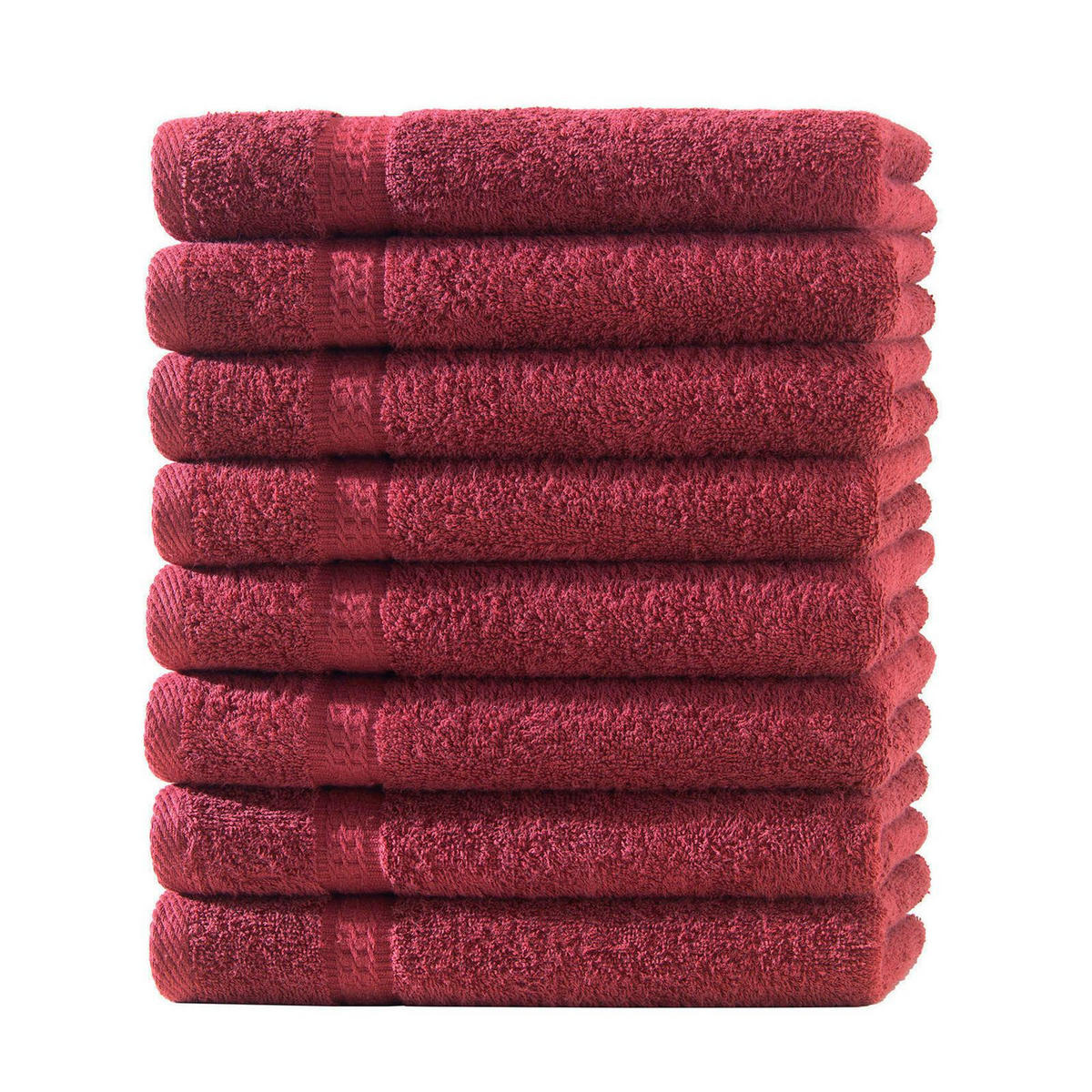 GÄSTEHANDTUCH 30x50 cm Frottier Gästetuch im 8er Set aus 100% Baumwolle, Rot 500g/m2 - Bordeaux, Textil (35/50cm) - Carpe Sonno