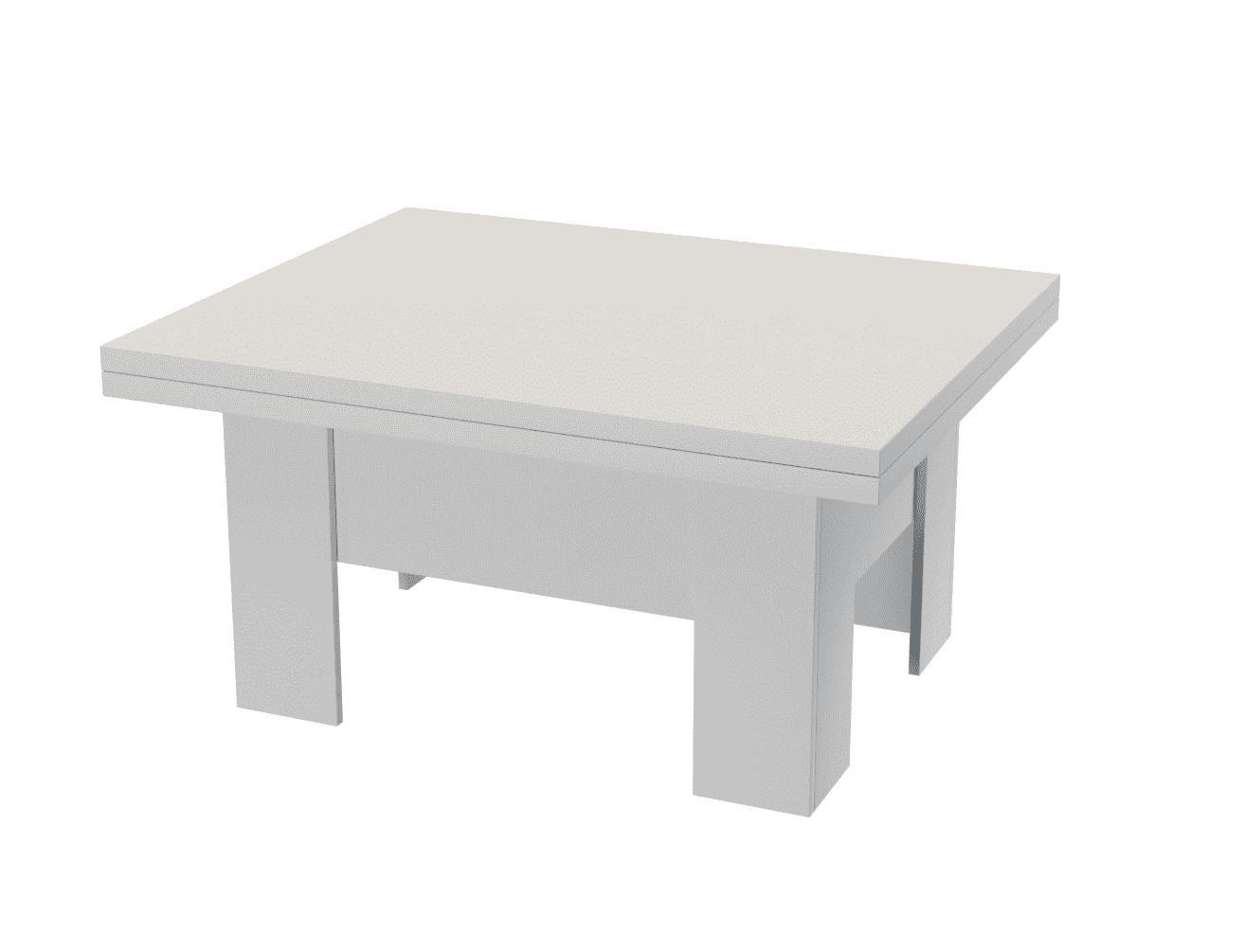 TISCH LONG - Weiß, Holzwerkstoff (80/100/53cm) - Meblini