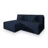 ECKSOFA FIORO Blau Kordstoff mit Schlaffunktion - Blau, Holz (204/148cm) - MASSENO