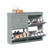 SCHUHSCHRANK Grau - Hellgrau, Holzwerkstoff (105/82/24cm) - SoBuy