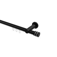 INNENLAUF-GARDINENSTANGEN-SET Platon Estana 100 cm, 1-läufig, 20 mm Ø Schwarz - Schwarz, Metall (100cm) - INTERDECO