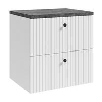 WASCHBECKENUNTERSCHRANK Saros 2 Schubladen Weiß - 60 x 45 x 61 cm - Weiß, Holz (60/61/45cm) - Badplaats