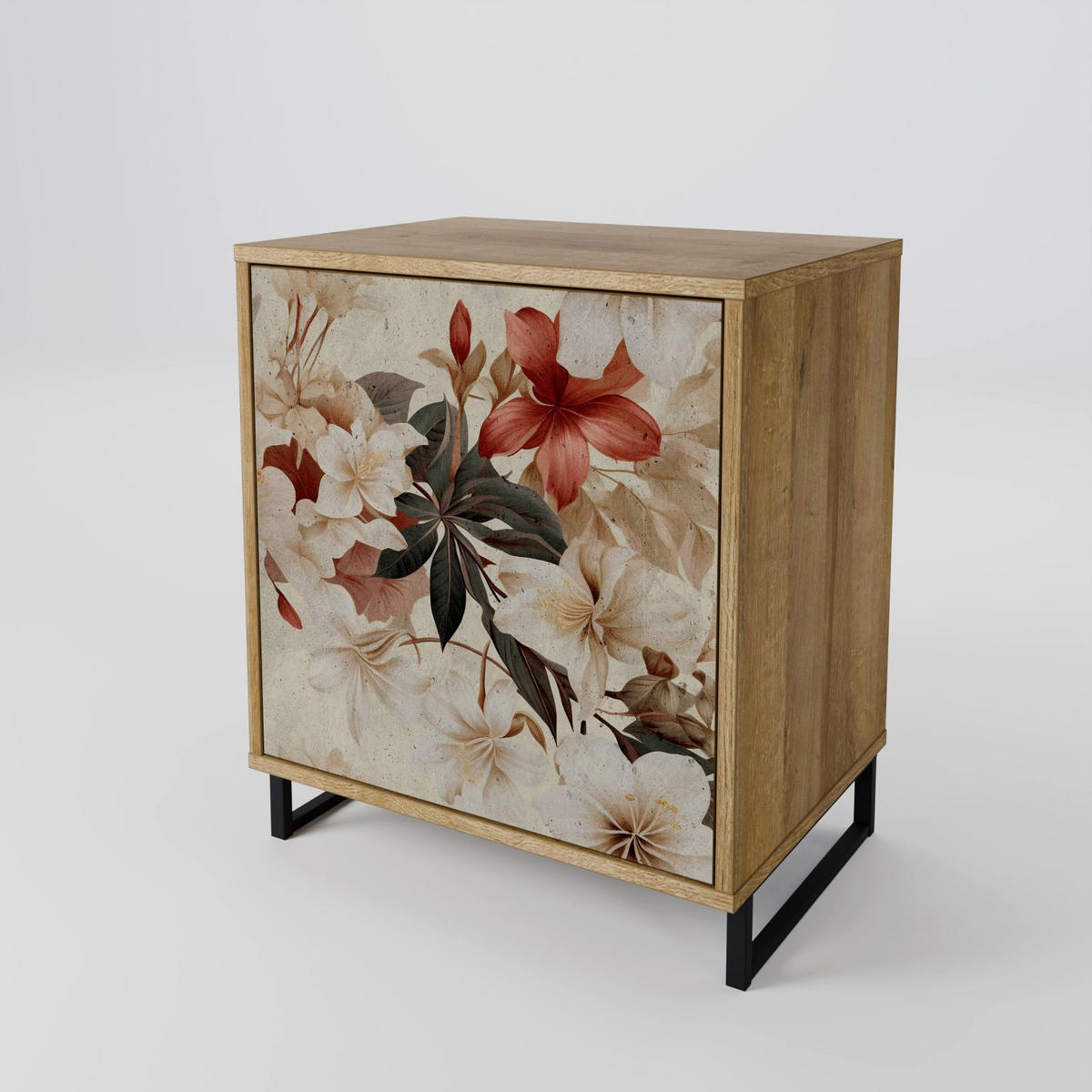 SIDEBOARD PETAL HARMONY, Eichefarben, 57,5x42x57,5 cm, Ohne Füße - Eichefarben/Multicolor, Holzwerkstoff (57.5/57.5/42cm) - SpaceRebels