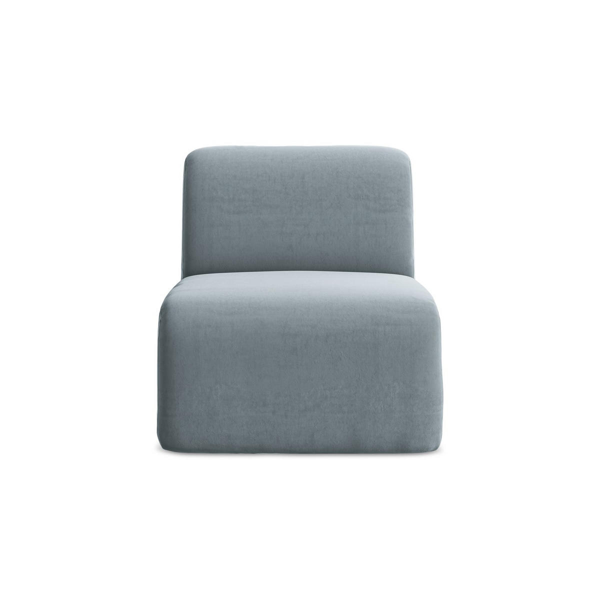 SOFAELEMENT Samt Stoff Blau - Schwarz/Hellblau, Holzwerkstoff/Kunststoff (70/75/94cm) - LaMiaSofa