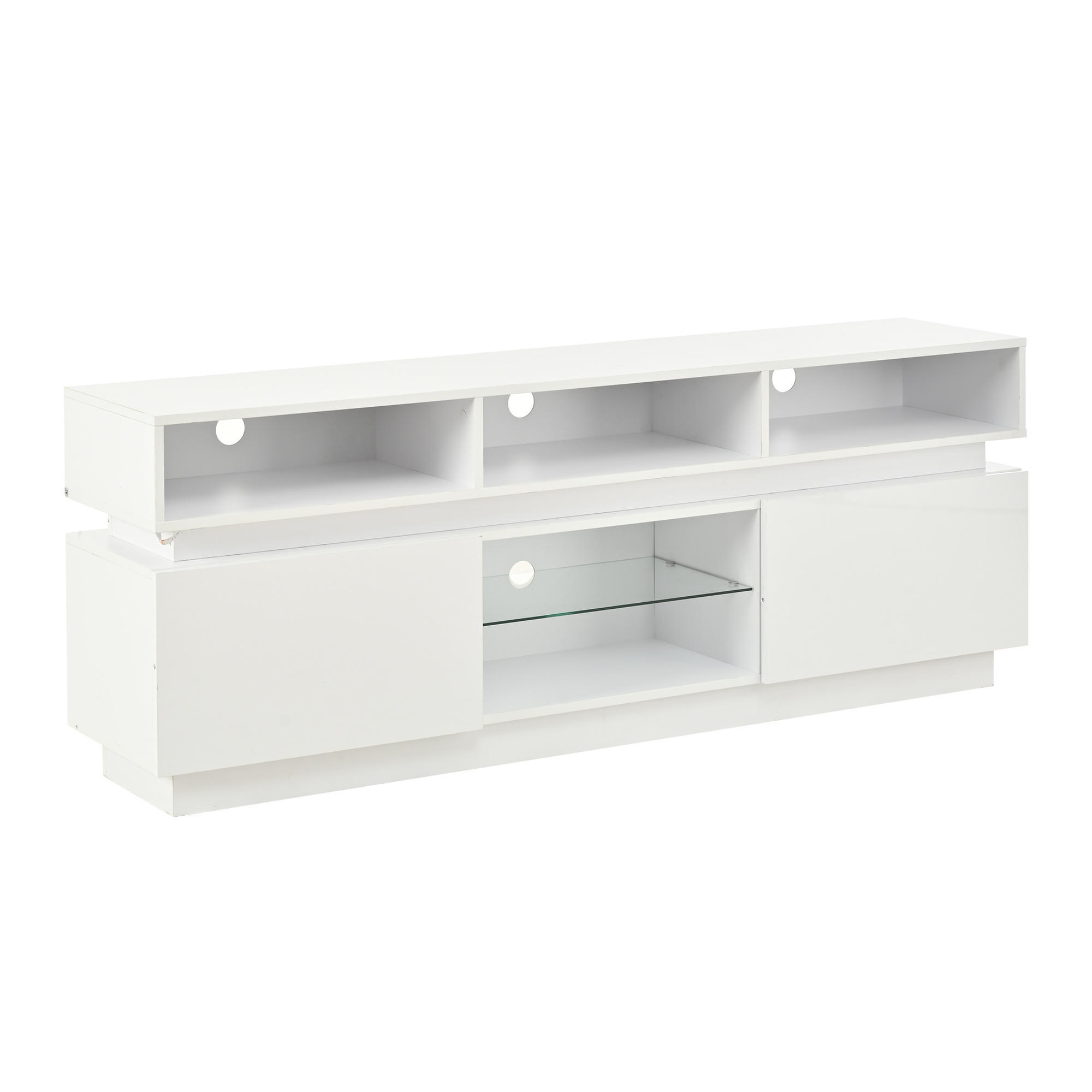TV-ELEMENT 160/35/60 cm Weiß mit LED-Licht - Weiß, Holz (160/60/35cm) - Oxeza