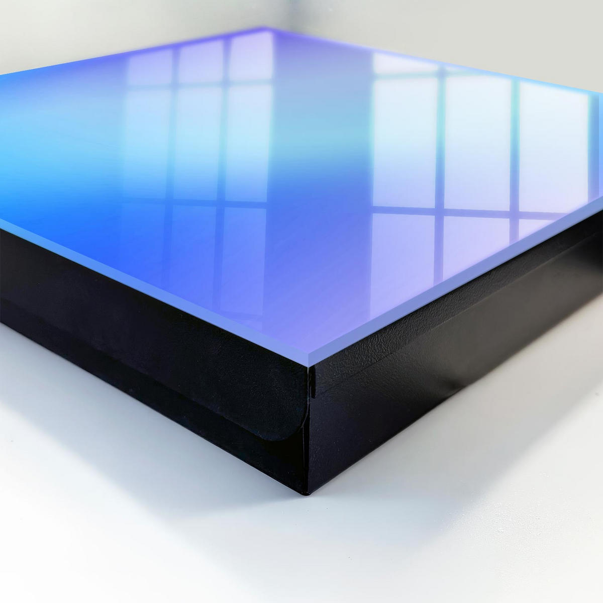 SCHLÜSSELBOX Schwarz 30x30 cm- Türöffnung nach rechts - Ruhiger Gradient - Blau, Metall (30/30/5cm) - TULUP