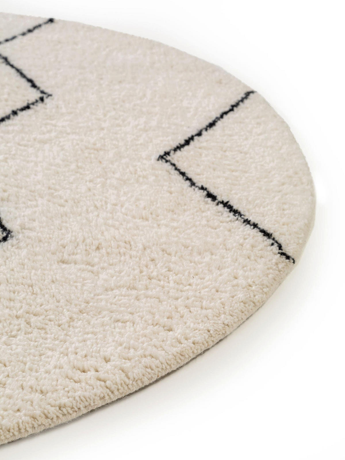 WOLLTEPPICH rund Berber Cream ø 100 cm rund - Creme, Textil (100/100cm) - benuta Pure