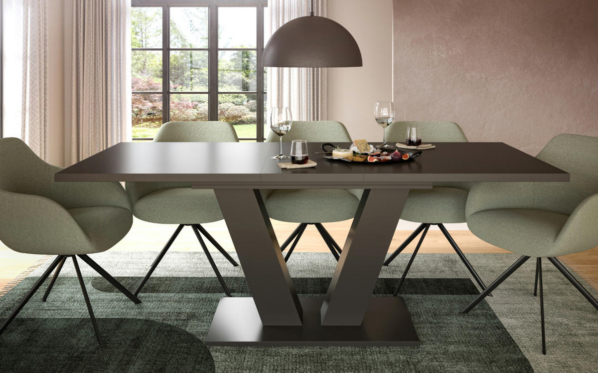 ESSTISCH grau 150 - 190 cm, Küchentisch ausziehbar - Grau, Holz/Holzwerkstoff (150/90/76cm) - Inn.Furn