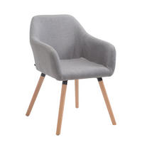 ESSZIMMERSTUHL Stoff grau - Eukalyptusholzfarben/Grau, Holz/Textil (56/79.5/57.5cm) - CLP