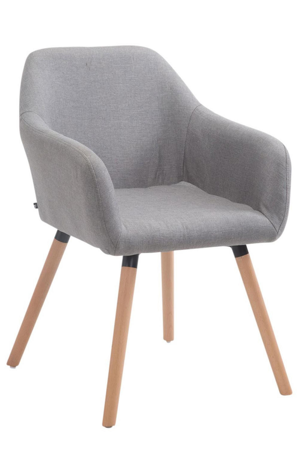 ESSZIMMERSTUHL Stoff grau - Eukalyptusholzfarben/Grau, Holz/Textil (56/79.5/57.5cm) - CLP