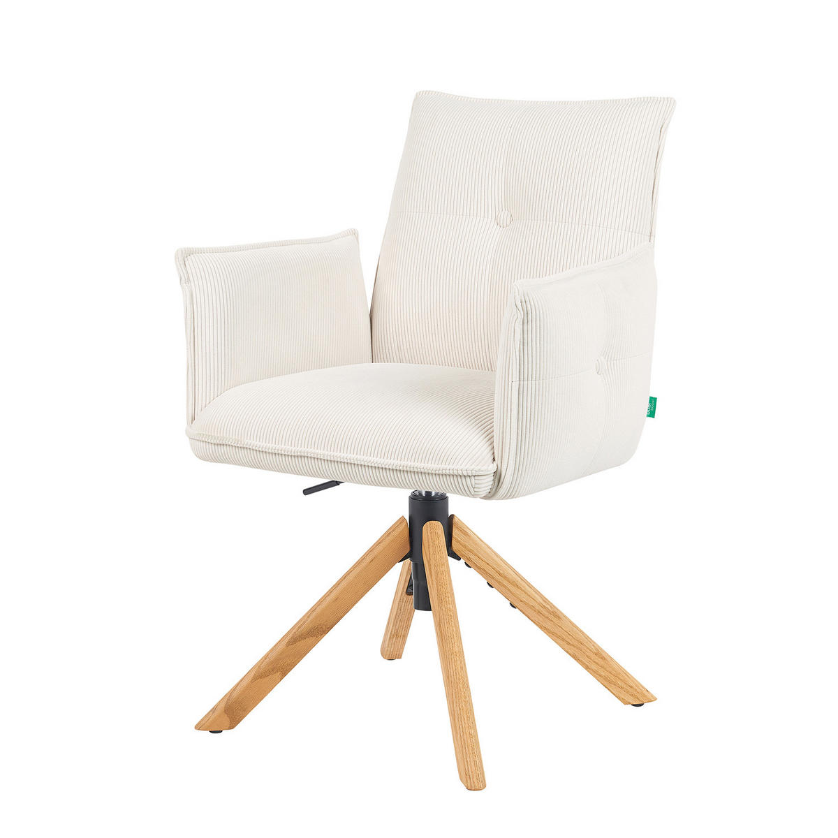 BÜROSTUHL Mika-Leya - Honigeiche/Creme, Eichenholz/Holz (60/89/63cm) - DUBI Möbel
