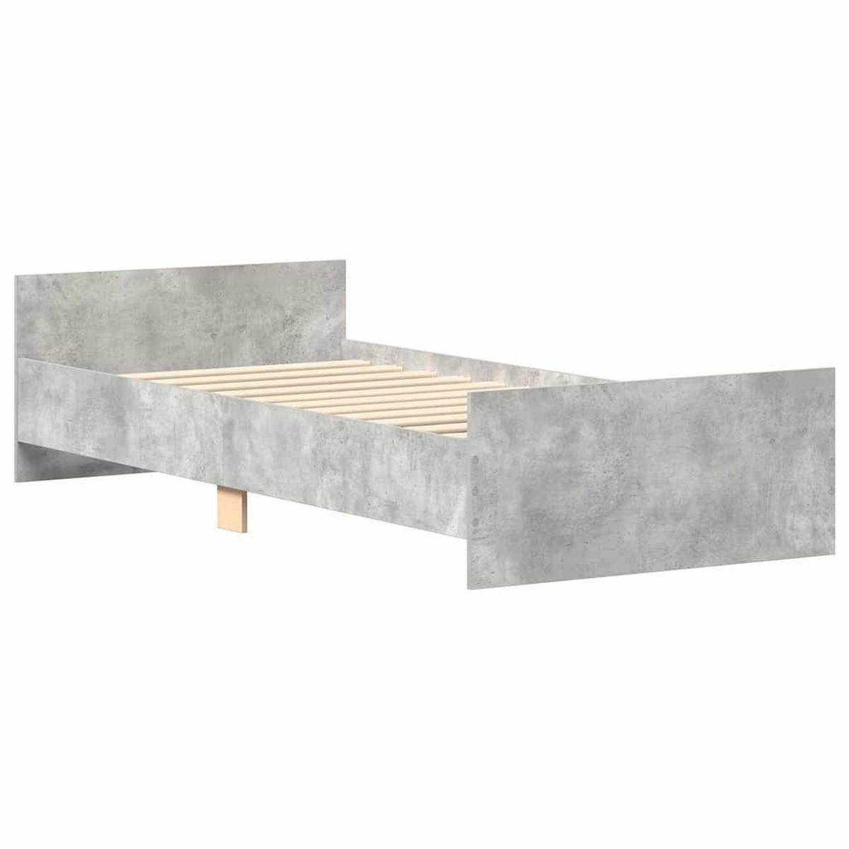 BETTGESTELL Betongrau 90x200 cm Holzwerkstoff - Grau, Holzwerkstoff - furnicato