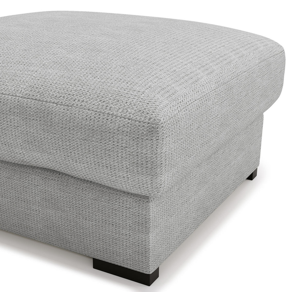 POLSTERHOCKER - Silberfarben/Schwarz, Kunststoff/Textil (92/42/92cm) - home24