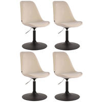 STUHL 4er Set Samt creme - Creme/Schwarz, Textil/Metall (48/76/57cm) - CLP