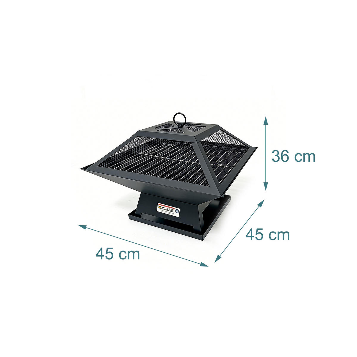 FEUERSCHALE - Schwarz, Metall (45/36/45cm) - Relaxdays