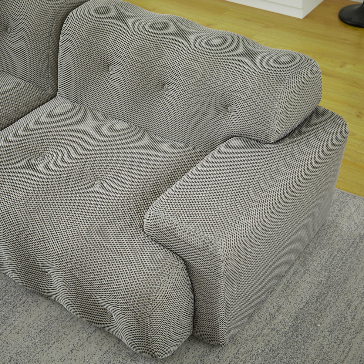2-SITZER-SOFA Geschwungen 224cm Grau - Grau, Textil (104/66/224cm) - Raelunyi