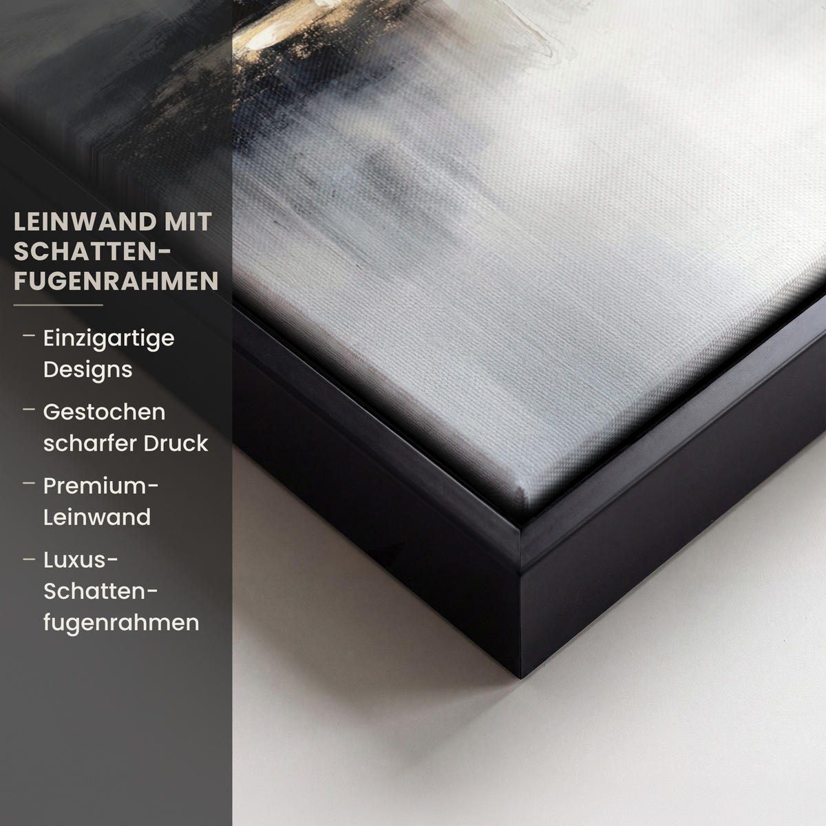 LEINWAND Bilder mit Rahmen - Abstrakt - Malerei - Christentum - Kreuz - 20x30 - Weiß, Textil (20/30cm) - MuchoWow