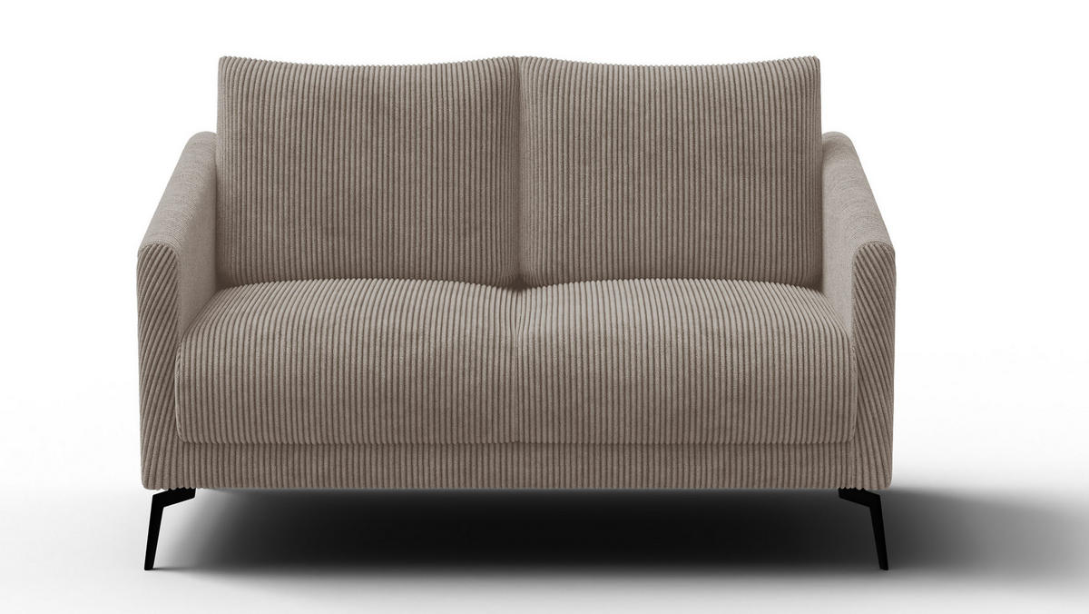 SOFA VILT 2-Sitzer, taupe - Taupe/Schwarz, Holzwerkstoff/Textil (142/89/94cm) - Courtois Laville