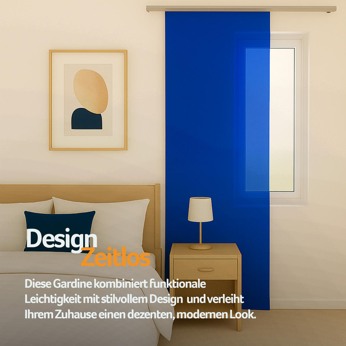 FLÄCHENVORHANG blickdicht 60x245 cm Blau ohne Technik - Blau, Textil (60/245cm)