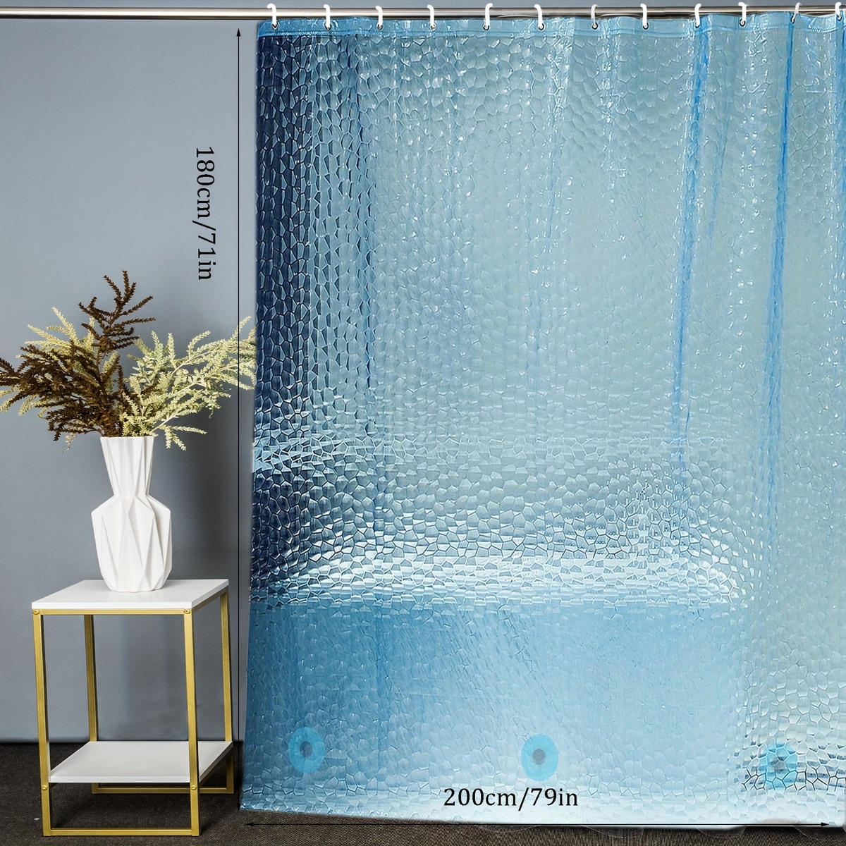 DUSCHVORHANG wasserdicht 180 x 200 cm für Dekoration Badezimmer Zuhause - Grün, Kunststoff (2/1.8cm) - MCBOSON