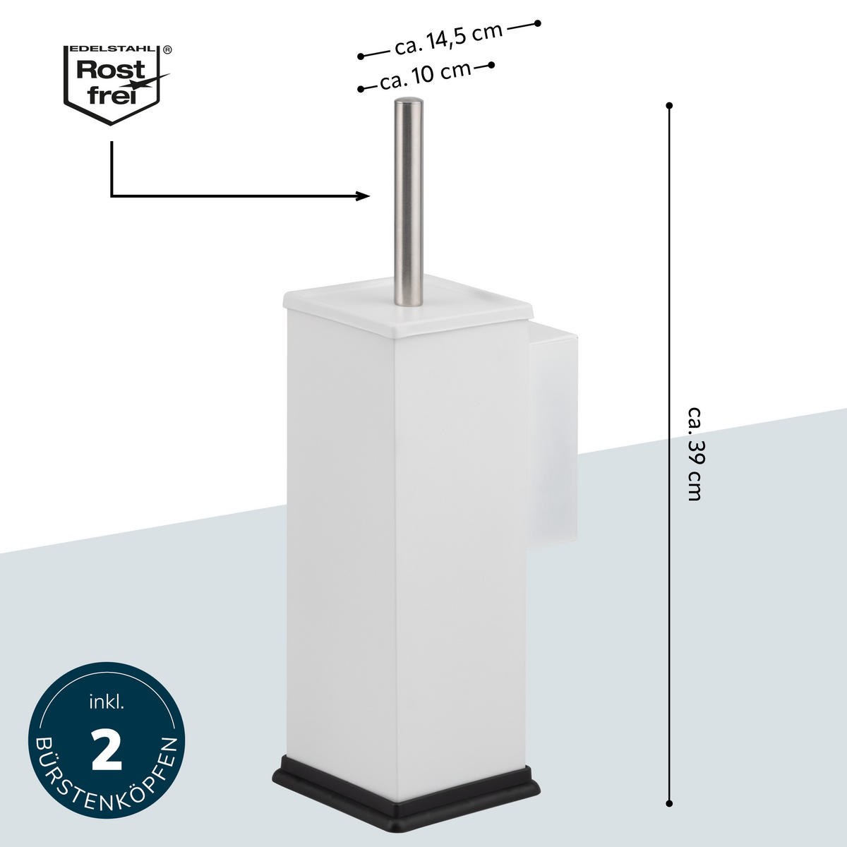 WC-GARNITUR inkl. Wandhalterung - Weiß, Metall (10/39/14.5cm) - bremermann