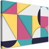 WANDBILD geometrische abstraktionsformen - Türkis, Textil (60/40cm) - Feeby