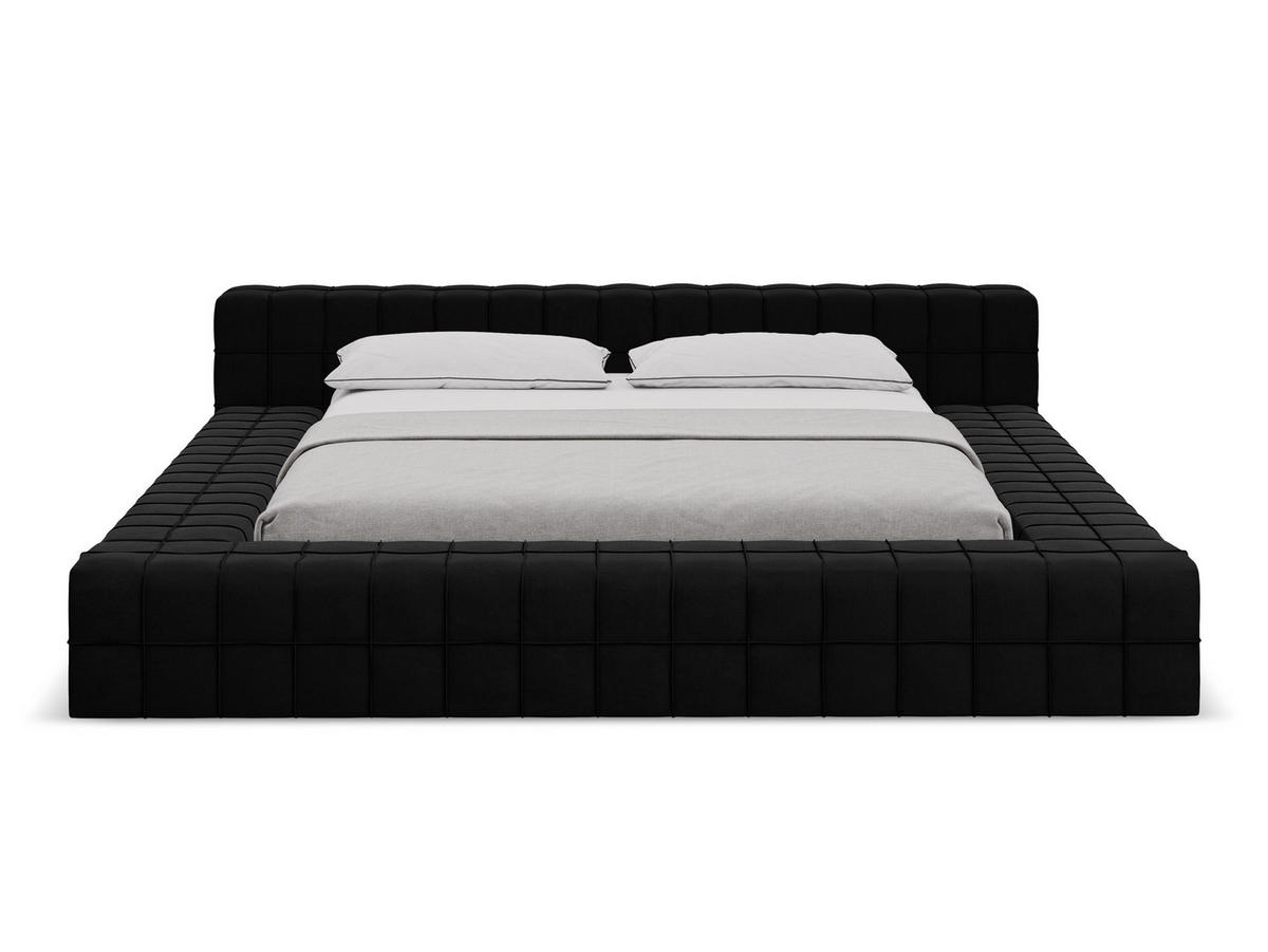 POLSTERBETT mit Lattenrost 220x260 Schwarz - Schwarz, Kunststoff/Textil (160/200cm) - Makamii