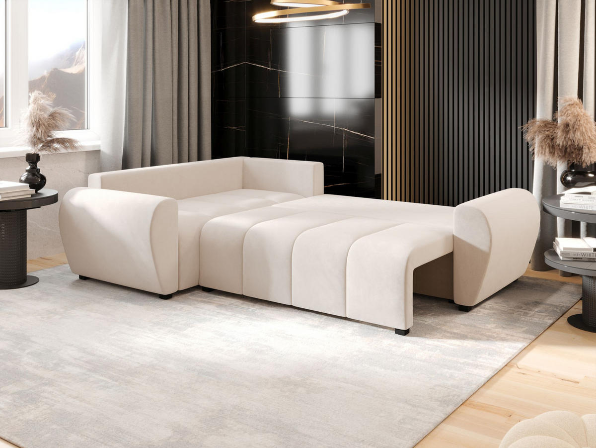 ECKSOFA MOLISA L PLUS Itaka 16 Links mit Schlaffunktion - Beige, Textil (235/175cm) - Bedante