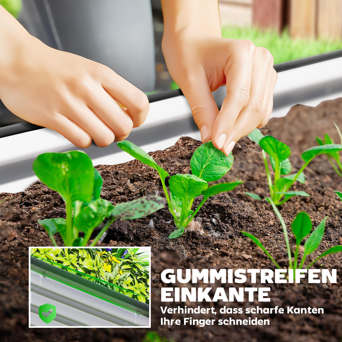 HOCHBEET-SET 2 TLG. aus Verzinktem Stahl Silber - Silberfarben, Metall (90/30/135cm) - Outsunny