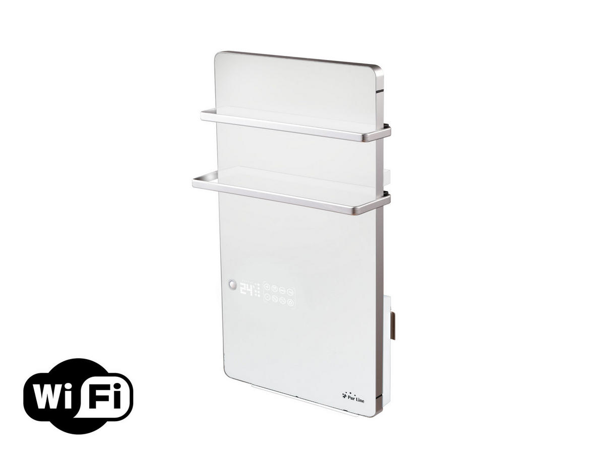 HANDTUCHTROCKNER Weiß mit Elektrosystem und Wandhalterung 2000 W - Weiß, Metall (46/80/17cm) - Purline