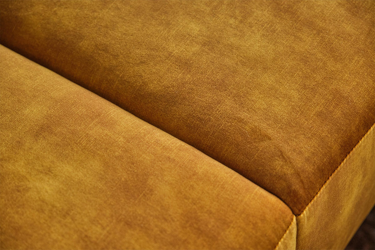 SOFA NILO Gold Velvet - Gelb/Silberfarben, Textil/Metall (220/77/87cm) - KAWOLA
