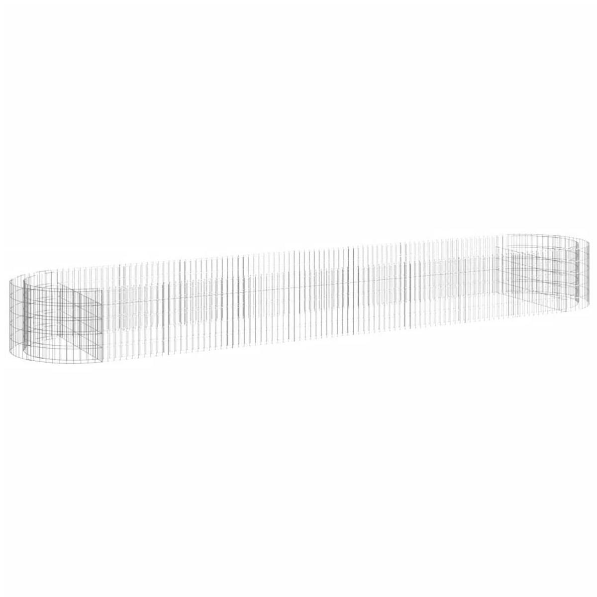 GABIONEN-HOCHBEET Verzinktes Eisen 500x100x50 cm - Silberfarben, Metall (500/50/100cm) - furnicato