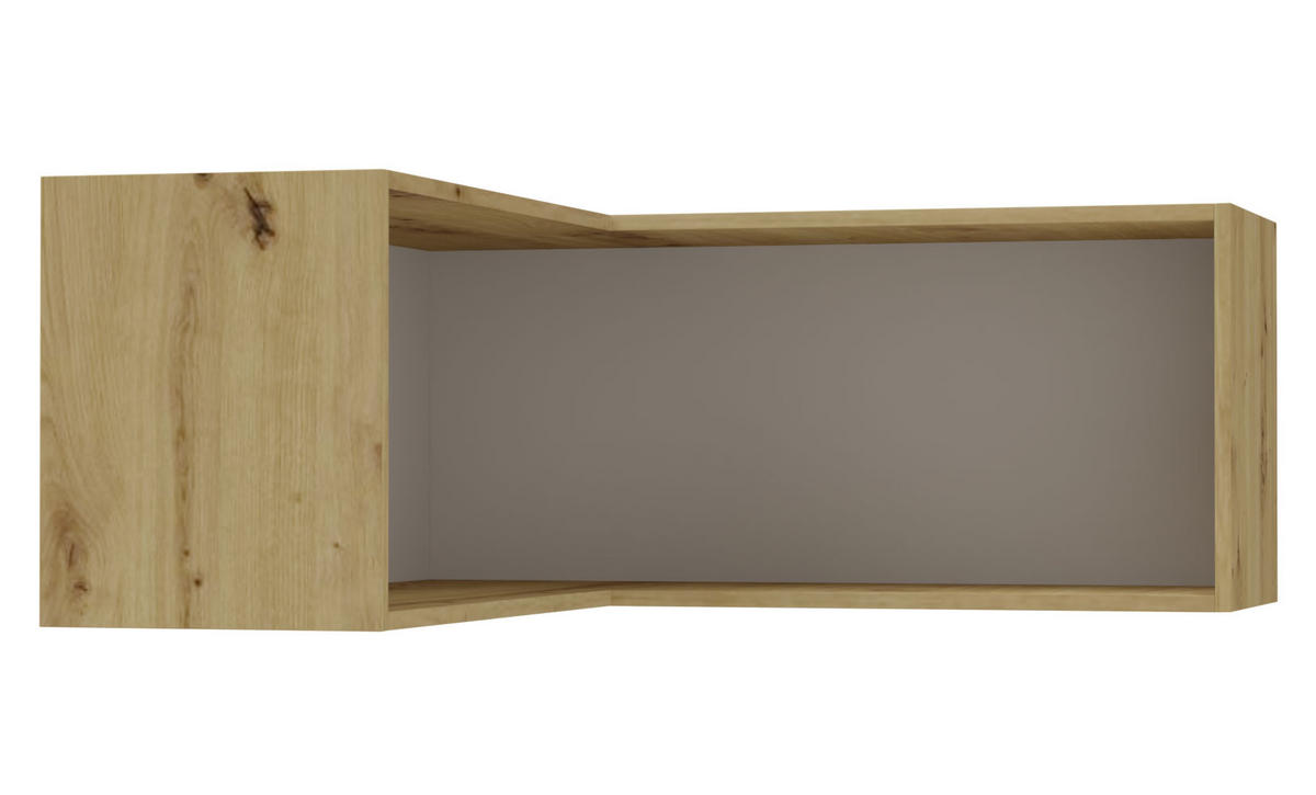 ECKHÄNGESCHRANK Kvantum W14/90/36 Graphit Matt / Eiche Artisan Matt 90 / 90 / 36cm - Graphitfarben/Eiche Artisan, Holz/Holzwerkstoff (90/36/90cm) - Feldmann-Wohnen