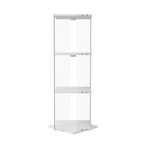 GLASVITRINE mit 3 Einlegeböden, 360-Grad-Drehbasis, Berührungs-LED, in Weiß - Weiß, Glas (38/121/38cm) - BRILVERDE