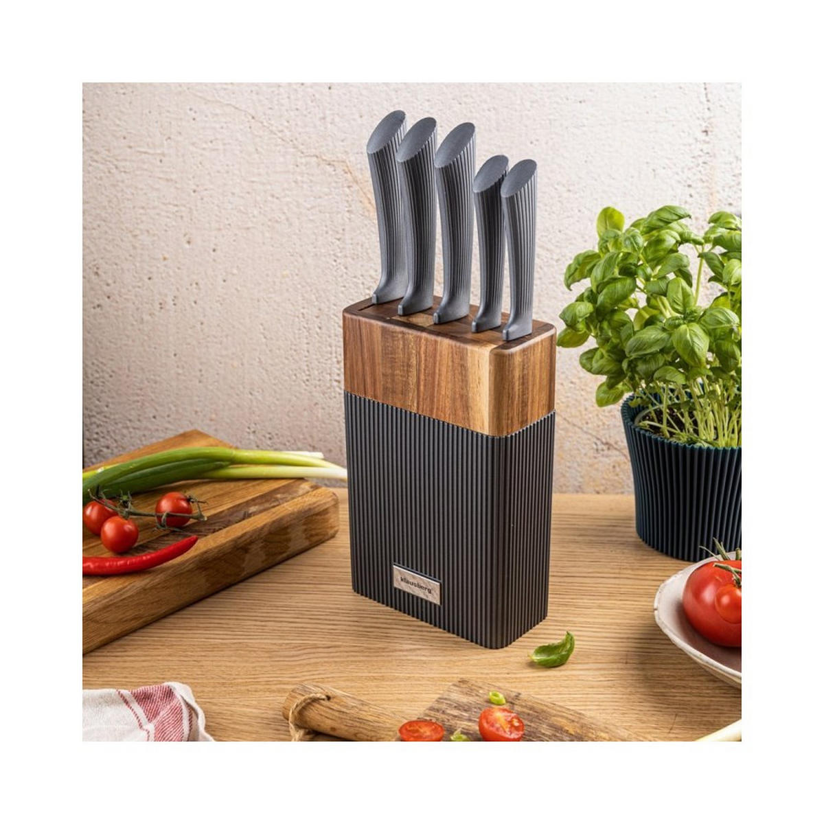 MESSERSET Graphit 35/20/35 cm 63931 - Graphitfarben, Holz - Klausberg 