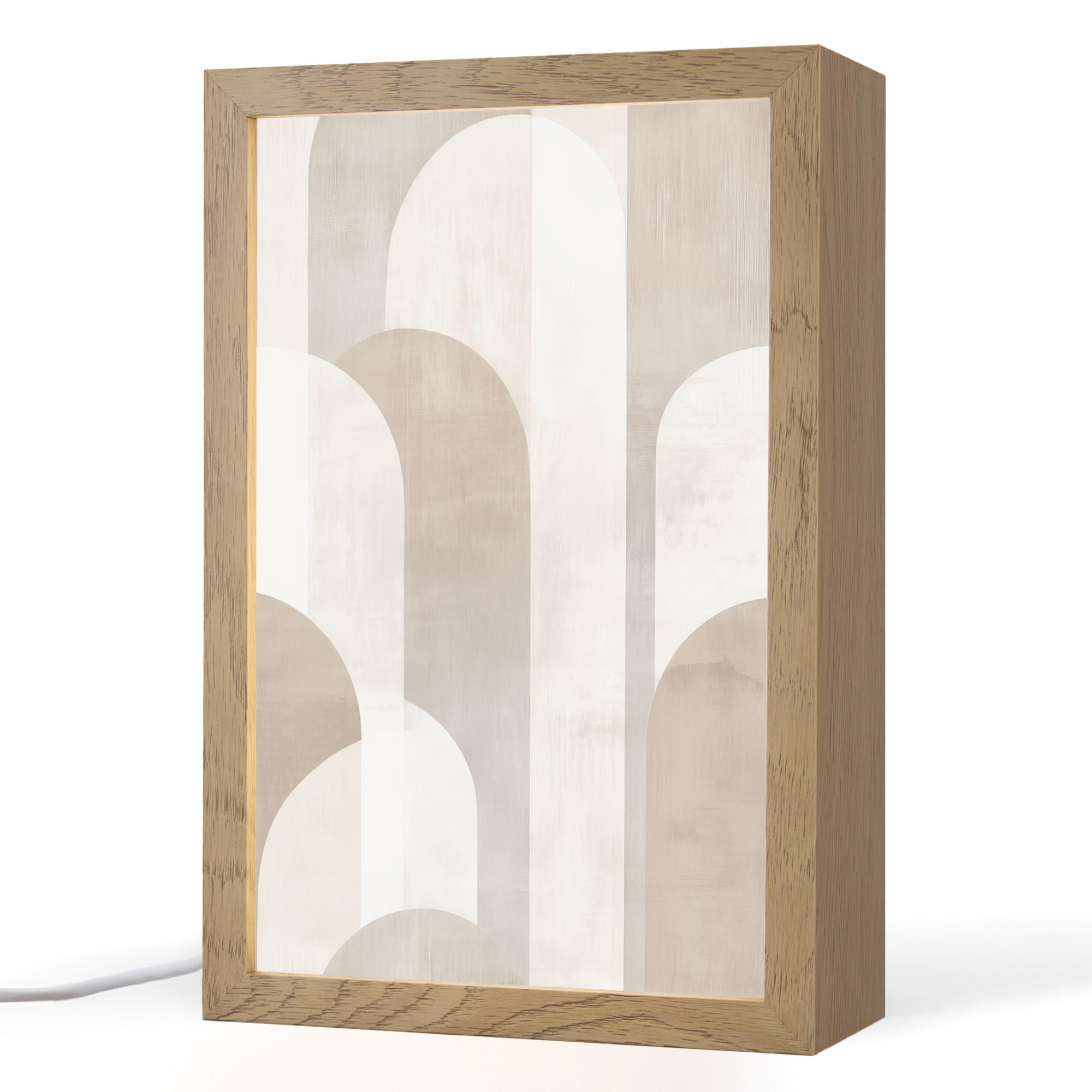 OnlyWow STOLNÍ LAMPA Abstraktní oblouky - Moderní - Béžová 20x30 cm
