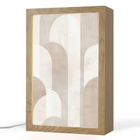 STOLNÍ LAMPA Abstraktní oblouky - Moderní - Béžová 20x30 cm - barva koloniálního buku, kompozitní dřevo (8/20/30cm) - OnlyWow
