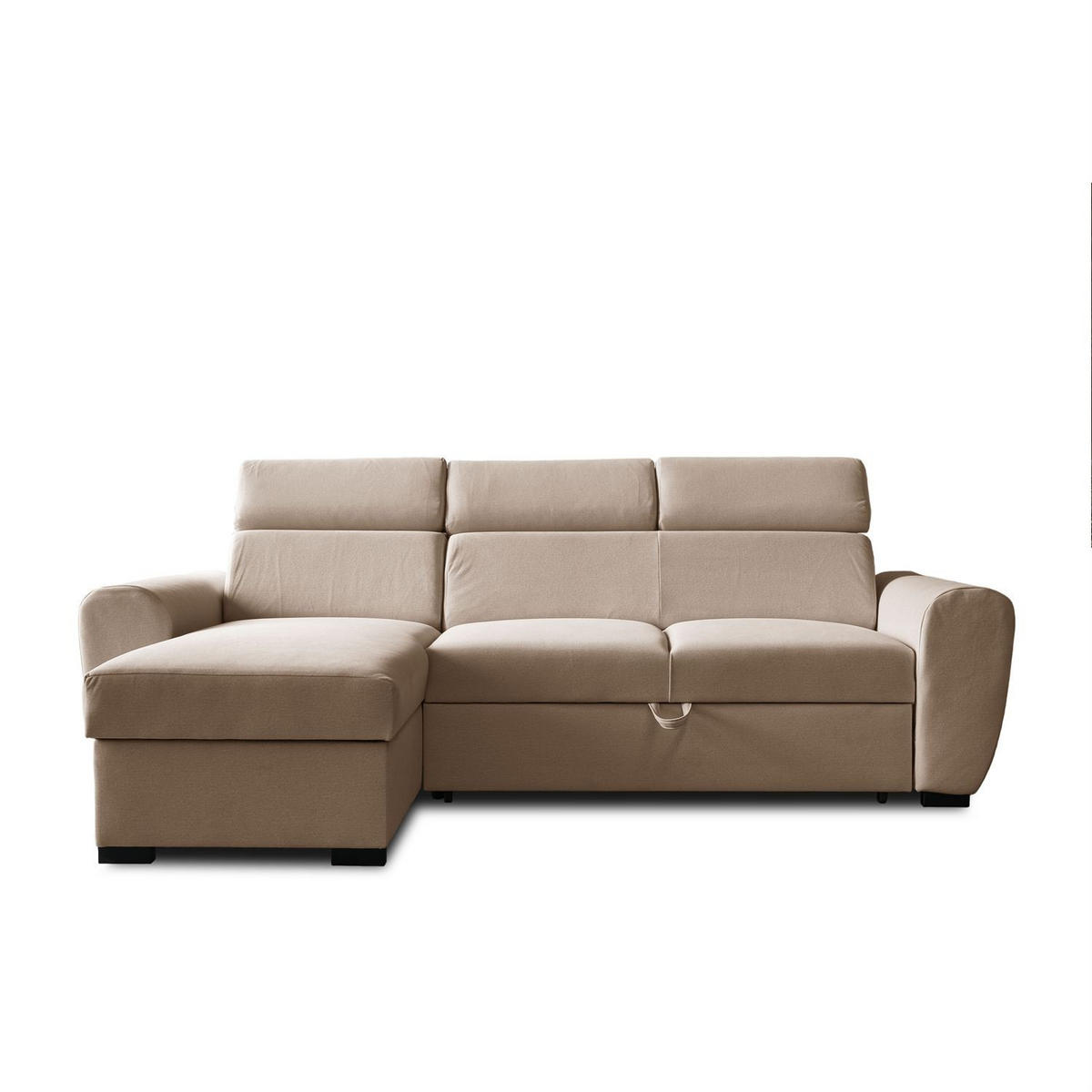 ECKSOFA FALCO mit Schlaffunktion Elli 18 - Beige, Textil (253/174cm) - Lookway