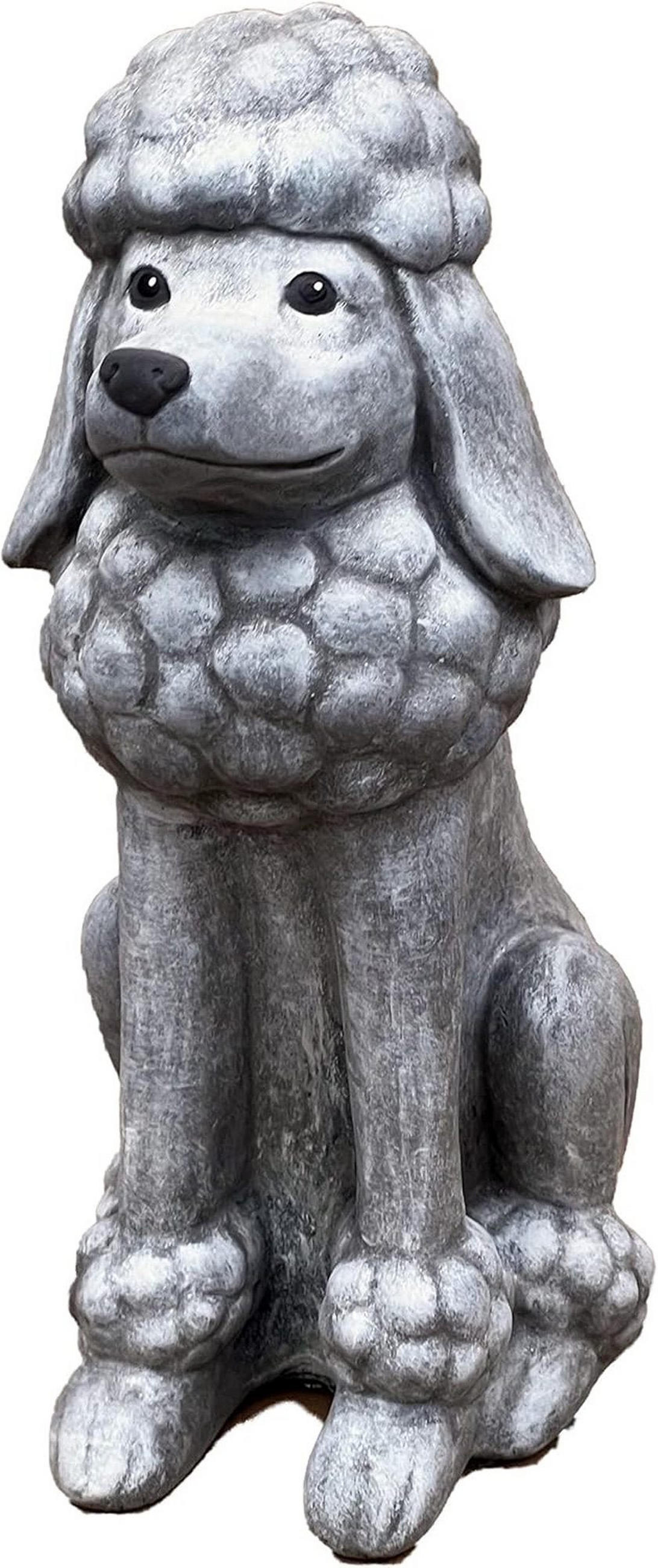 STEINFIGUR Königspudel Pudel Betsy frostfest Steinguss massiv - Grau, Stein (15/39/22cm) - stoneandstyle