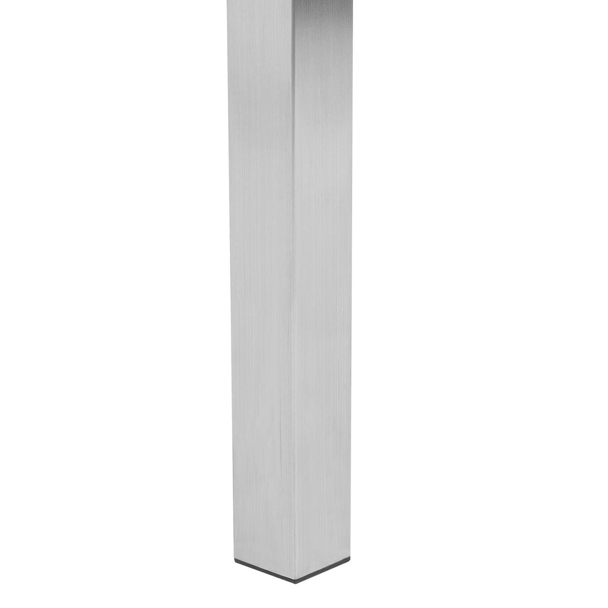 GARTENTISCH Edelstahl/Granit grau poliert 180/90 cm einteilige Tischplatte Grosseto - Silberfarben/Grau, Stein (180/90/76cm) - Beliani