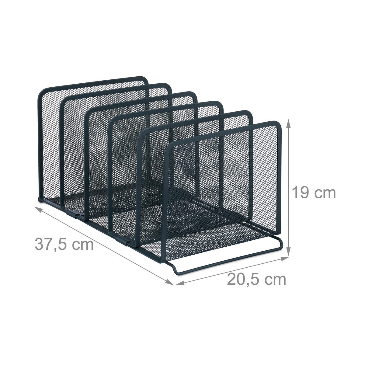 DOKUMENTENHALTER - Anthrazit, Metall (37.5/20.5/19cm) - Relaxdays