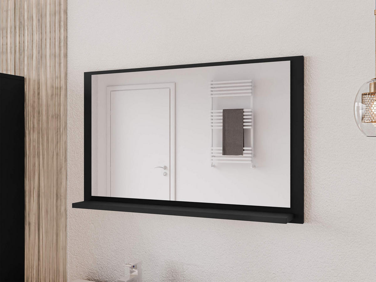 OGLINDĂ 14 - negru, compozit lemnos (80/50/15cm) - MIRJAN24