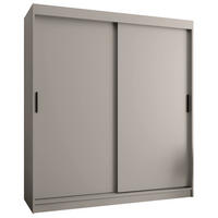 ŠATNÍ skříň s posuvnými dveřmi 200/180/62 2dveřová - černá/kašmírová, dřevo/plast (180/200/62cm)