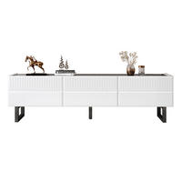 TV-SCHRANK in Schwarz-Weiß mit 3 Schubladen und Metallbeinen 170/35/47 cm - Weiß, Holzwerkstoff (170/47/35cm) - Redom