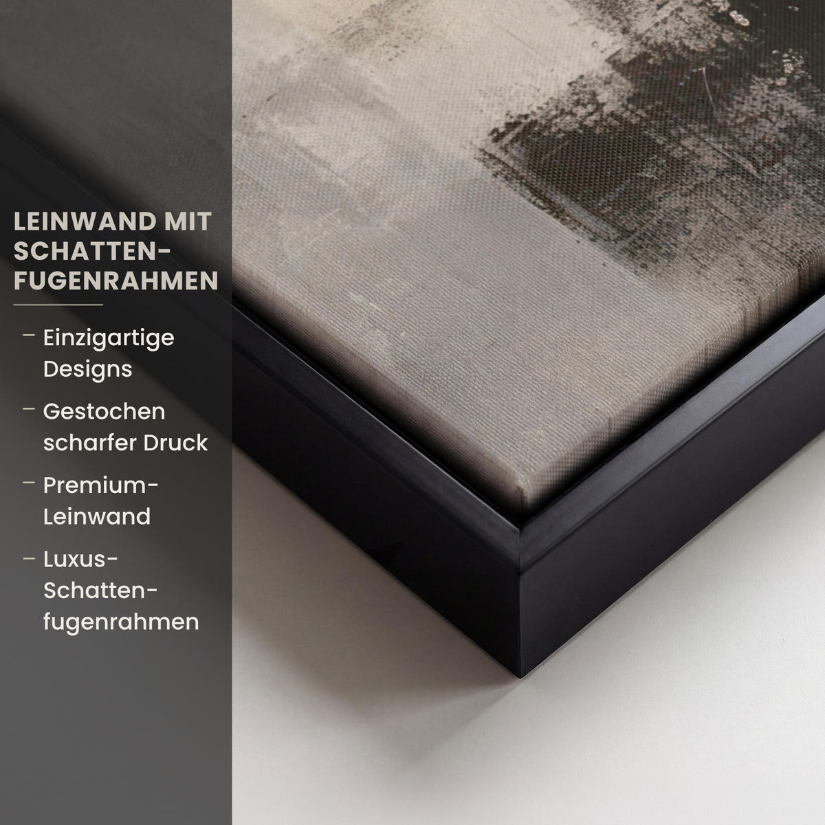 LEINWAND Bilder mit Rahmen - Abstrakt - Kunst - Grau - 70x100 - Hellgrau, Textil (70/100cm) - MuchoWow